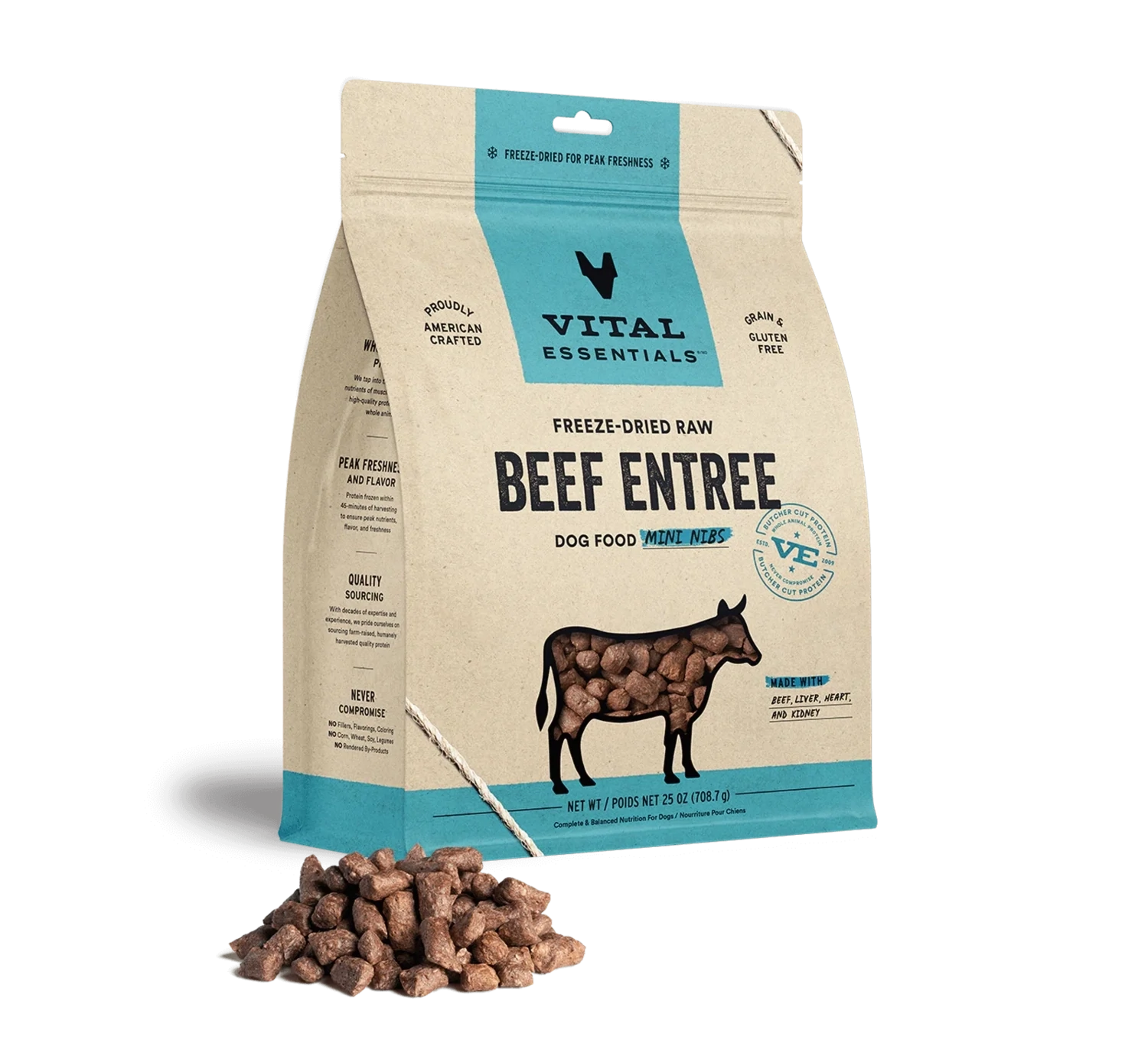VE Dog Mini Nibs Beef FD 25oz