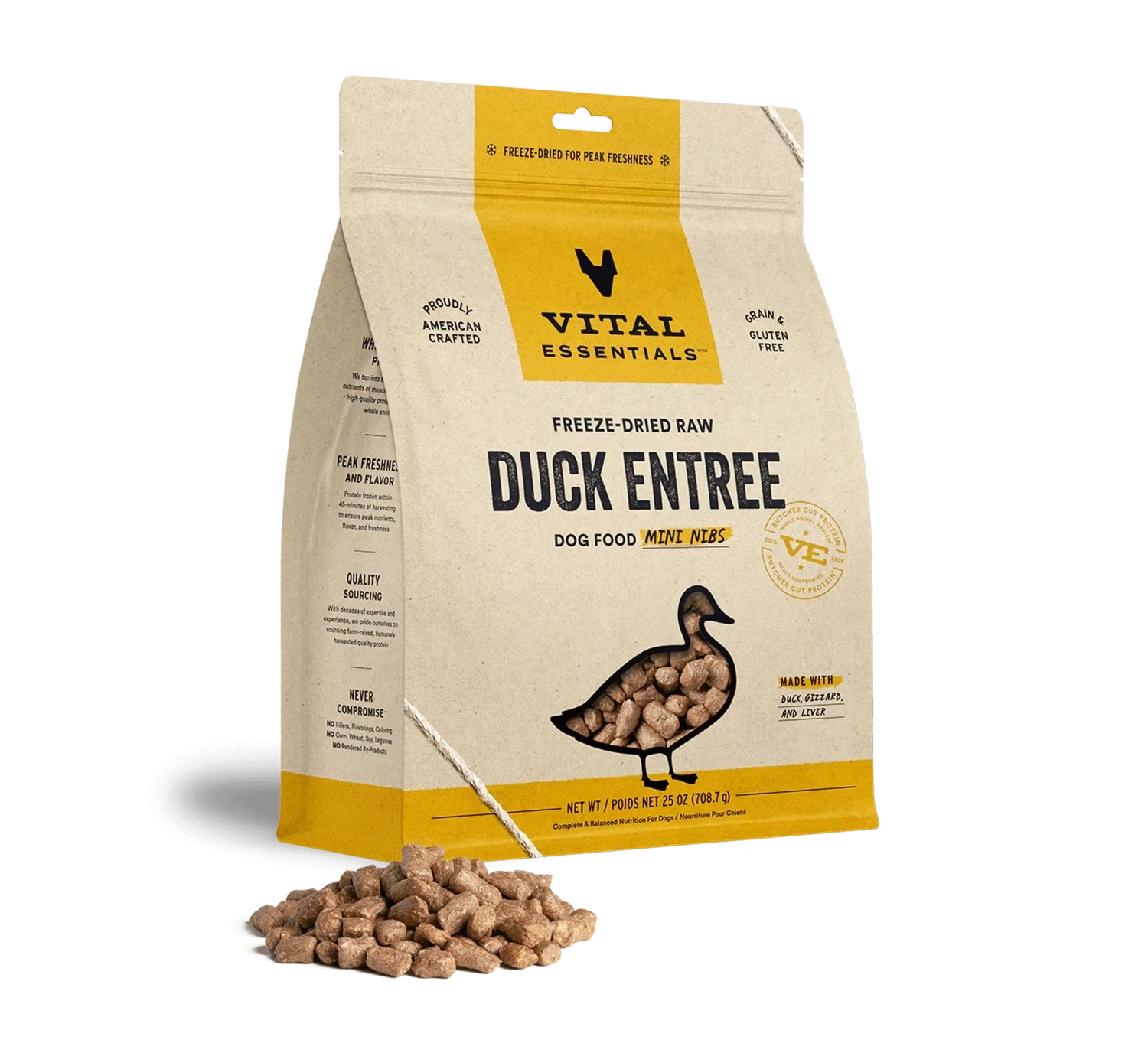 VE Dog Mini Nibs Duck FD 25oz