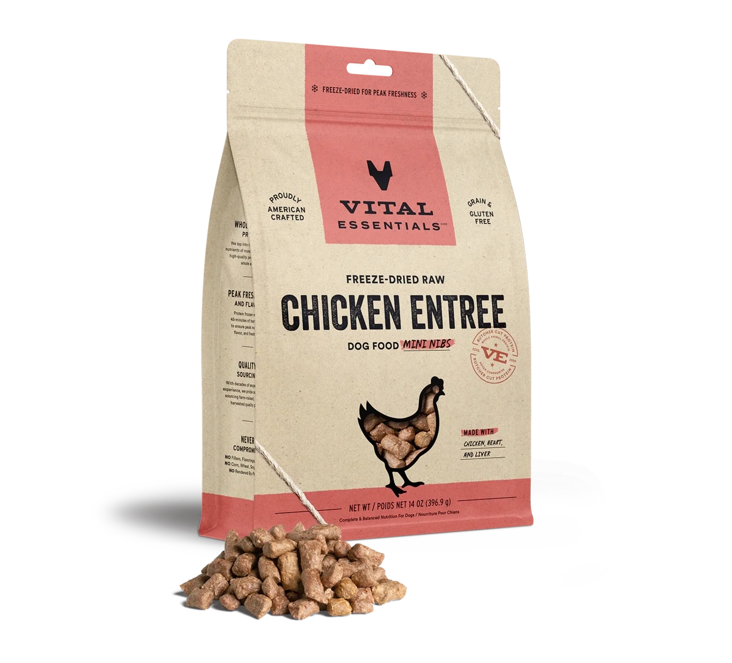VE Dog Mini Nibs Chicken FD 14oz