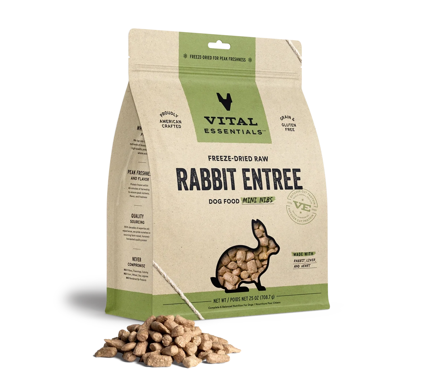 VE Dog Mini Nibs Rabbit FD 25oz