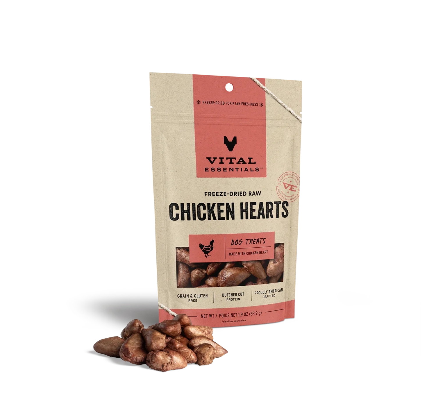 VE Dog Chicken Hearts FD Treat 1.9oz