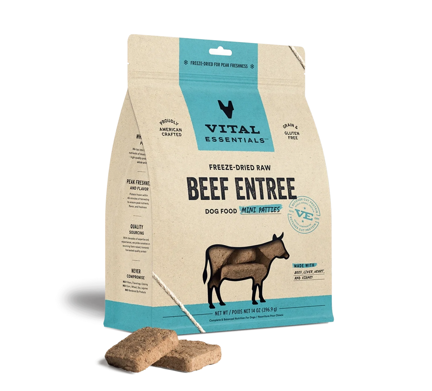 VE Dog Mini Patties Beef 14oz