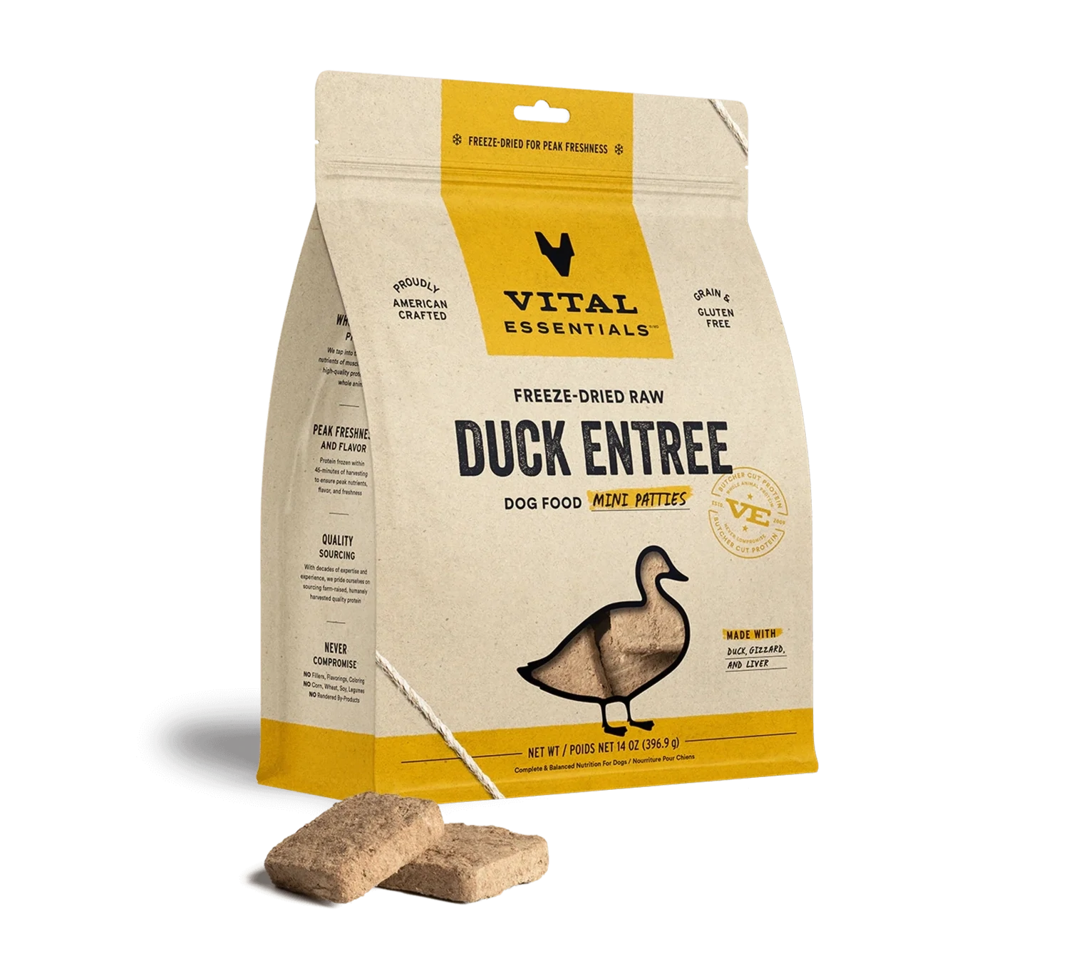 VE Dog Mini Patties Duck FD 14oz