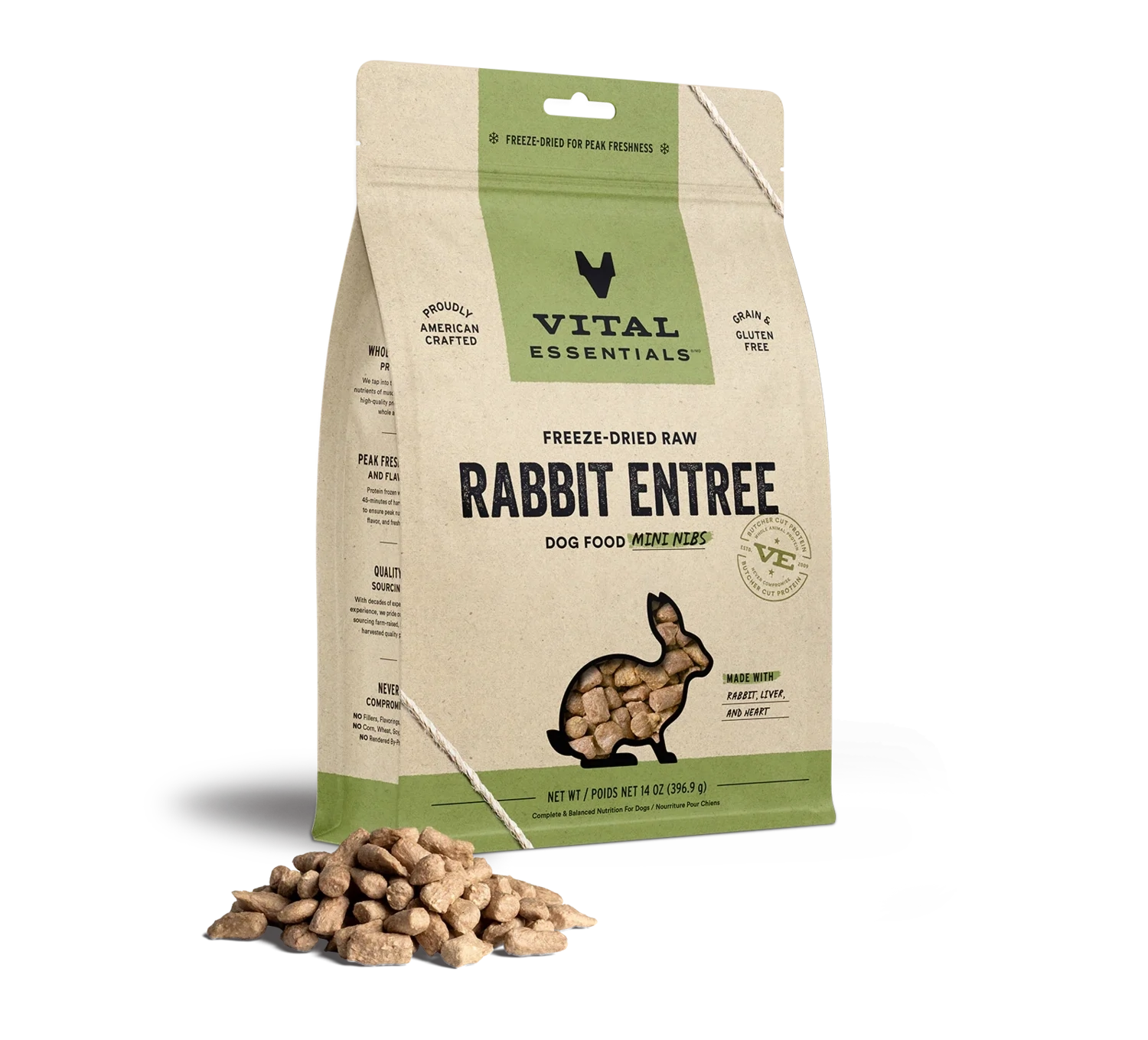 VE Dog Mini Nibs Rabbit FD 14oz
