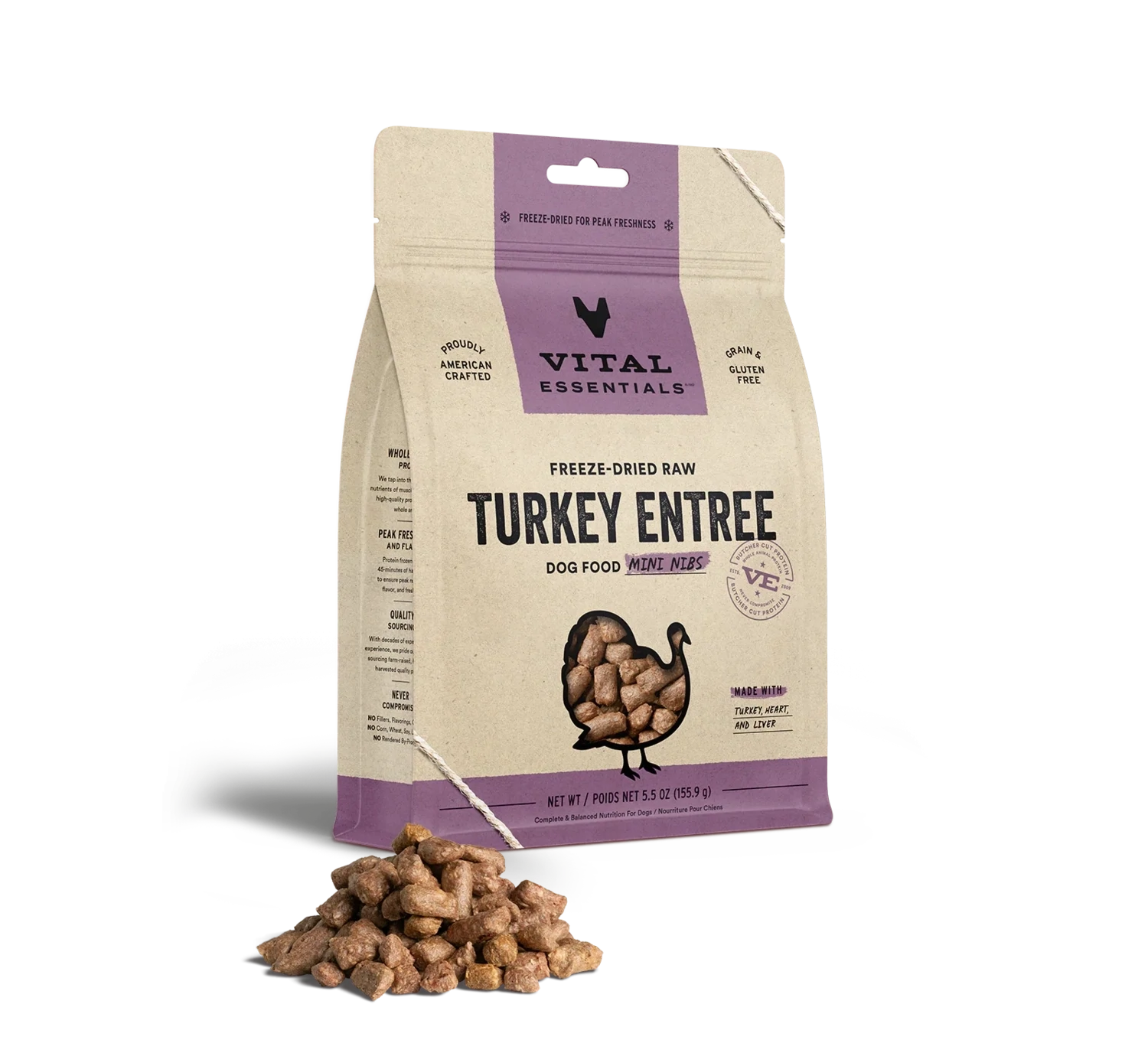 VE Dog Mini Nibs Turkey FD 5.5oz