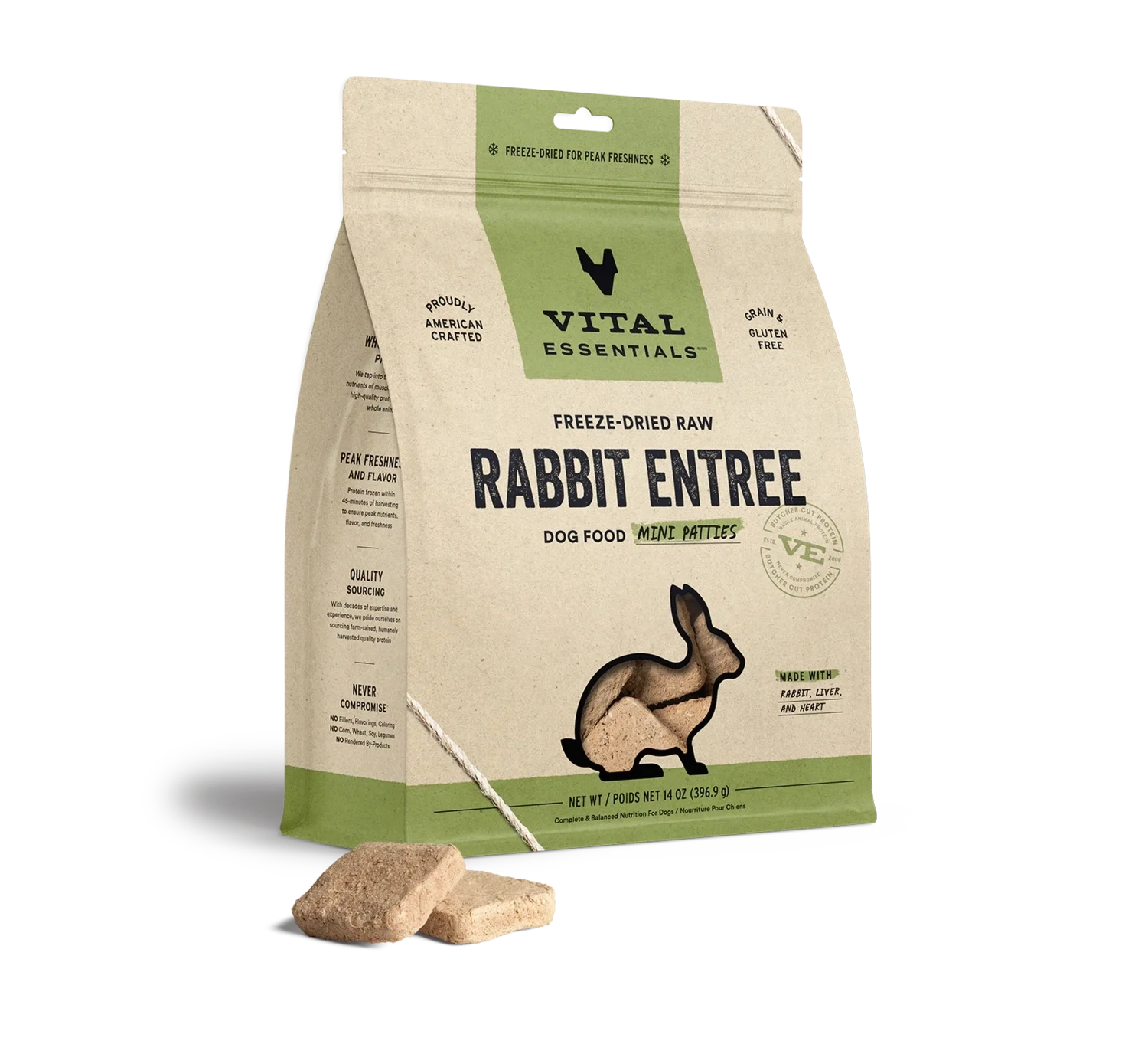 VE Dog Mini Patties Rabbit FD 14oz