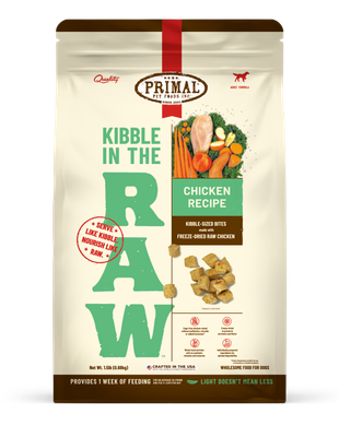 Primal Dog Kibble in the Raw Chicken 1.5#