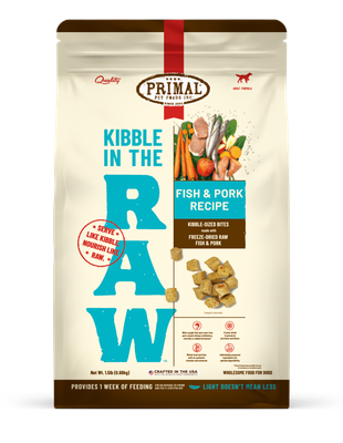 Primal Kibble in the Raw Fish and Pork 1.5#