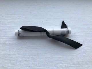 Paper Diploma Scroll with Black Ribbon 5&quot;