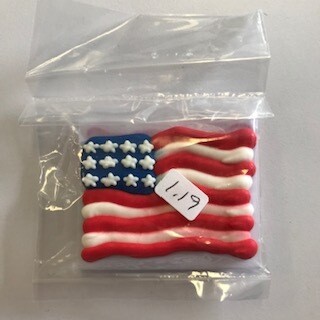 Royal Icing Flag 2pk (9 stripes) 1.5” x 2”