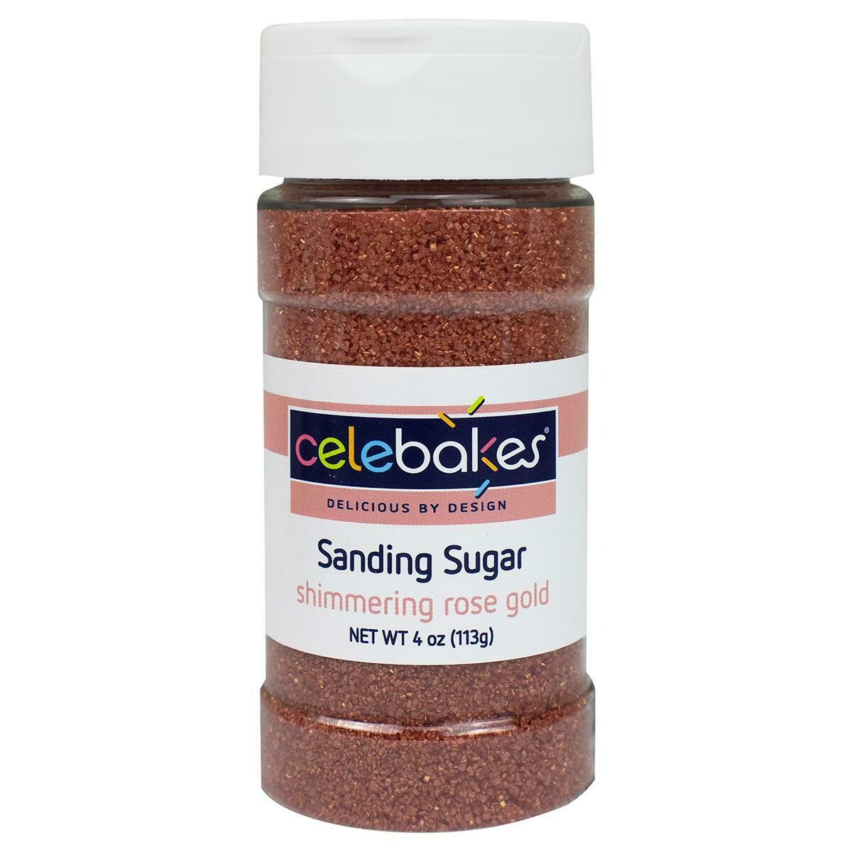 Celebakes Sanding Sugar Shimmering Rose Gold 4oz.