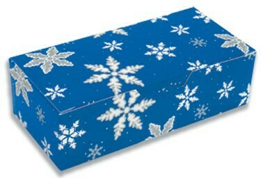 Snowflake Pattern 1/2lb. 1-pc 2-Layer Candy Box 5.5” x 2.75” x 1.75” 50-1080FB