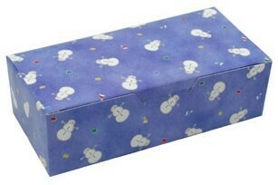 Snowman Pattern 1/2lb. 1-pc 2-layer Candy Box 5.5” x 2.75” x 1.75”