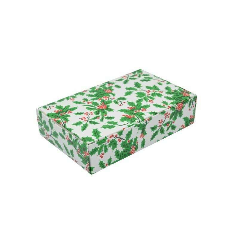 Holly 1lb. 1-pc 2-Layer Candy Box 7.14” x 3.38” x 1.88” 83-161x