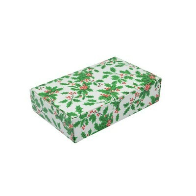 Holly 1lb. 1-pc 2-Layer Candy Box 7.14” x 3.38” x 1.88” 83-161x