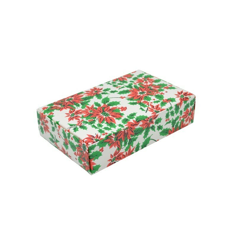 Poinsettia 1lb. 1-pc 2-Layer Candy Box 7.14” x 3.38” x 1.88” 83-171X