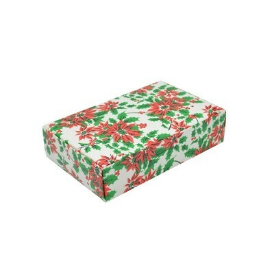 Poinsettia 1lb. 1-pc 2-Layer Candy Box 7.14” x 3.38” x 1.88” 83-171X