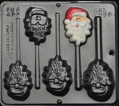 Santa Face Lollipop Choc Mold CML 2086