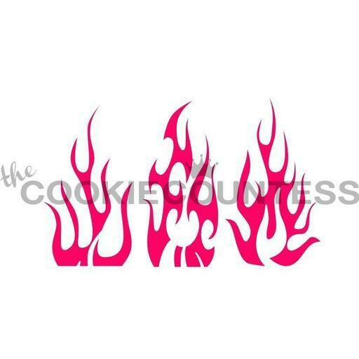 Cookie Countess Flames Stencil