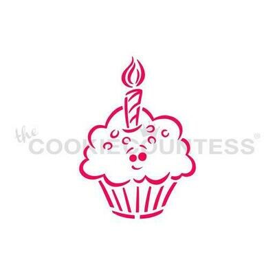 Cookie Countess Birthday Cupcake PYO Stencil