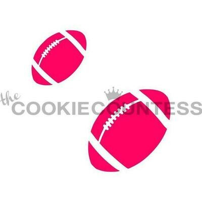 Cookie Countess Football 2 Sizes Stencil
