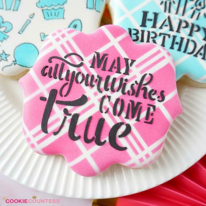 Cookie Countess Stencil Plaid