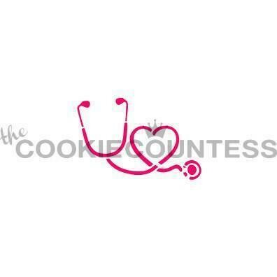 Cookie Countess Stethoscope &amp; Heart Stencil