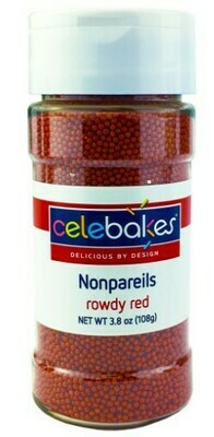 Celebakes Nonpareils Rowdy Red, 3.8oz.