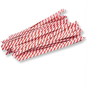 Red Candy Stripe 4" Twist Ties, 50ct.