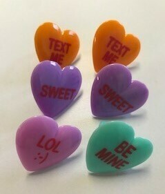 Conversation Heart Rings 6ct
