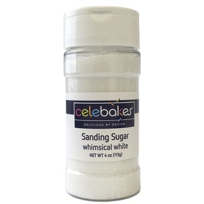 Celebakes Sanding Sugar Whimsical White, 4oz.