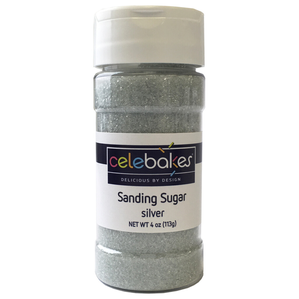 Celebakes Sanding Sugar Silver, 4oz.