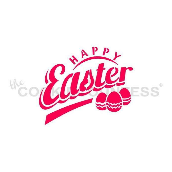 Cookie Countess Happy Easter w/ Eggs Stencil