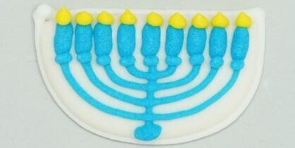 Royal Icing Menorah 1.5&quot;, 3ct. - Kosher