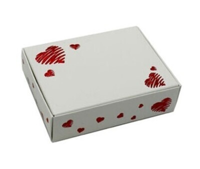 Glitter Red Hearts 1/4lb. 1-pc Candy Box 4.5” x 3.5” x 1.25”
