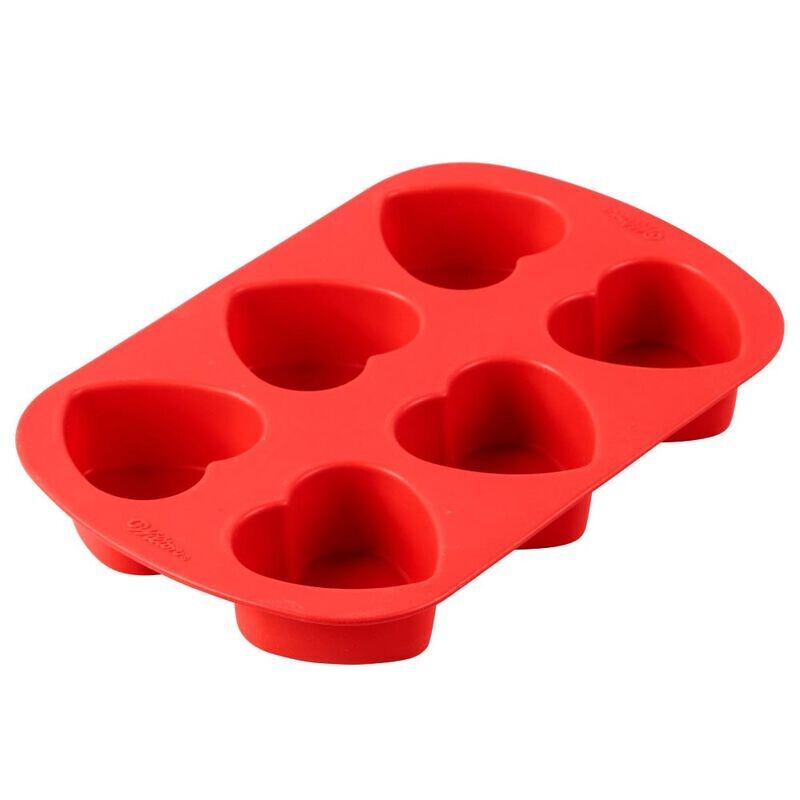 Wilton Silicone Heart Mini Treat Mold, 6 cavity