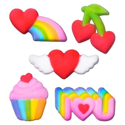 Rainbow Party Valentine Asst. Sugars, 5ct.