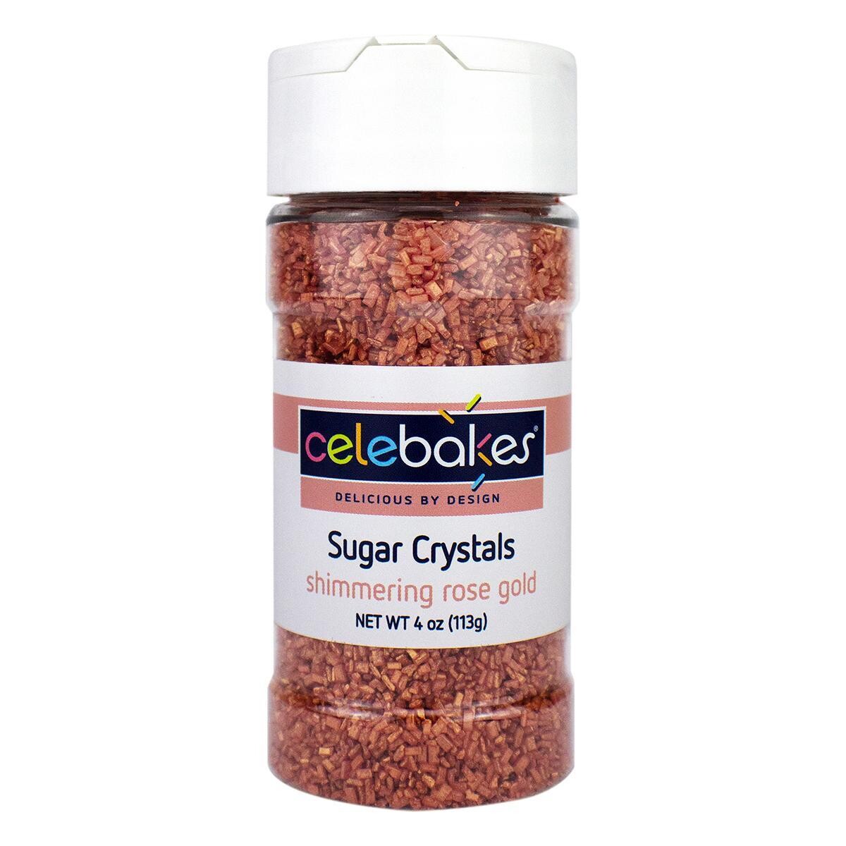 Celebakes Sugar Crystals Shimmering Rose Gold 4oz.