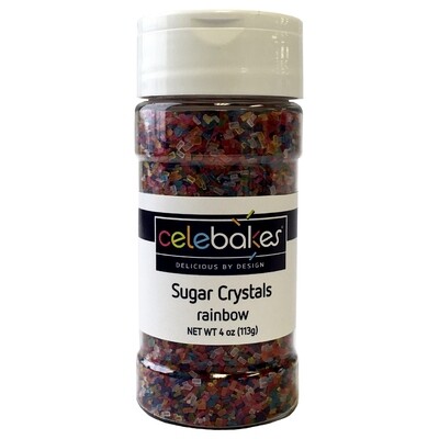 Celebakes Sugar Crystals Rainbow Mix, 4oz.