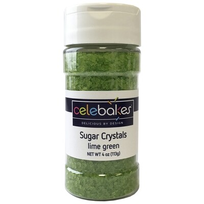 Celebakes Sugar Crystals Lime Green, 4oz.