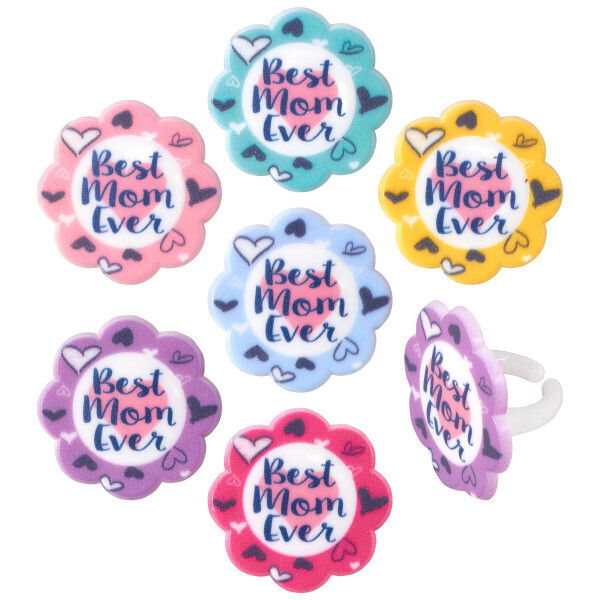 Best Mom Ever Cupcake Rings, 6ct.