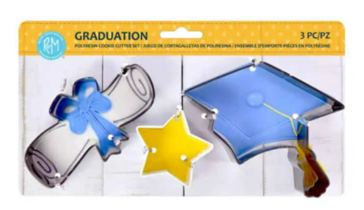 Graduation 3pc. Color Cookie Cutter Carded Set