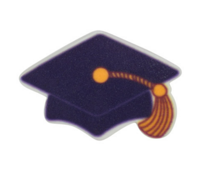 Sweet Decor Graduation Hat Printed Edible Decorations, 4ct.