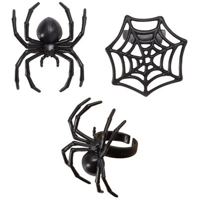 Ghoulish Spider &amp; Web Cupcake Rings, 6ct.