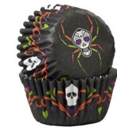 Wilton 100ct 1” Skull Spider Mini Baking Cups