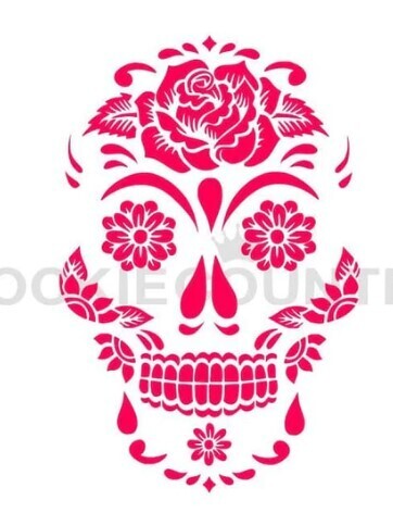 Cookie Countess Rose Sugar Skull Stencil