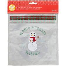 Wilton Christmas Resealable Snowman Bags, 20ct.