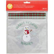 Wilton Christmas Resealable Snowman Bags, 20ct.