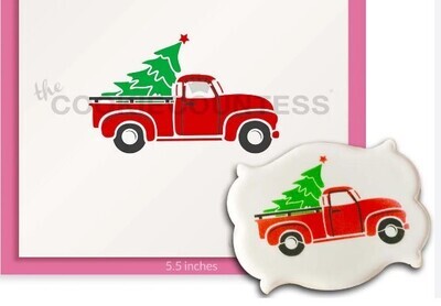 Cookie Countess 3pc. Vintage Christmas Truck Stencil