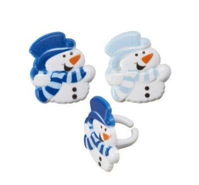 Snowman Cupcake Rings, 6ct.